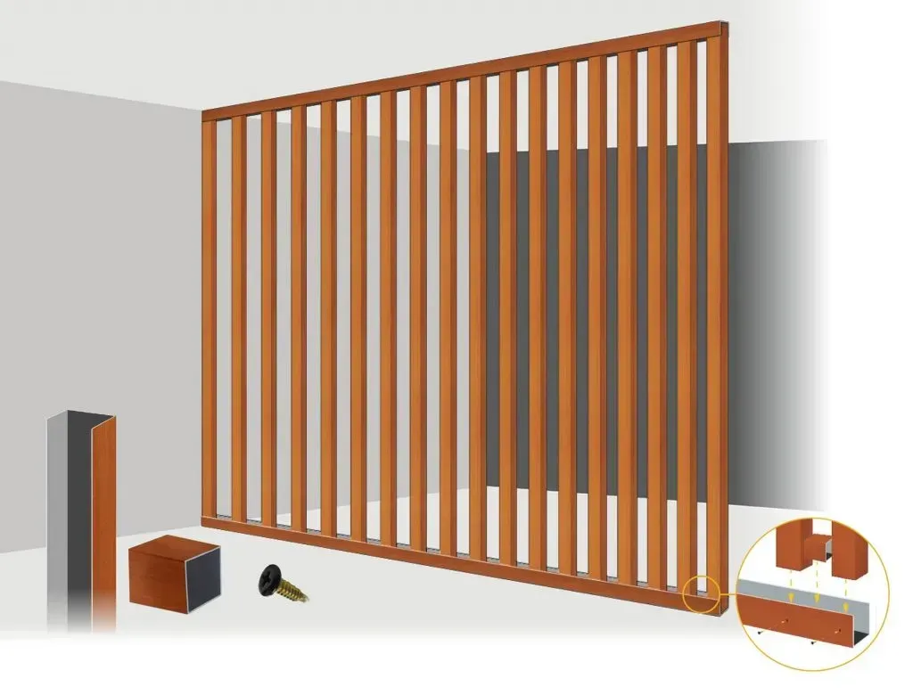 A drawing of a wooden fence with bricks and a key.