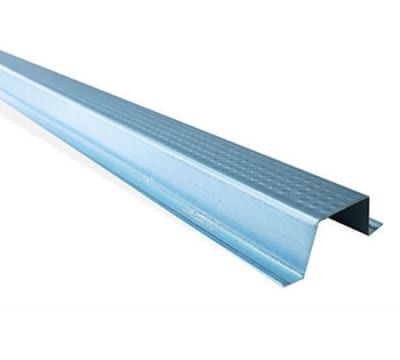 A metal beam is sitting on a white surface.