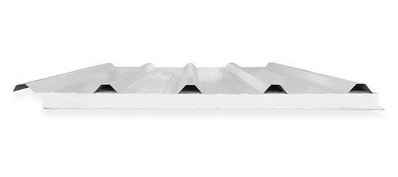 A close up of a white roof on a white background.