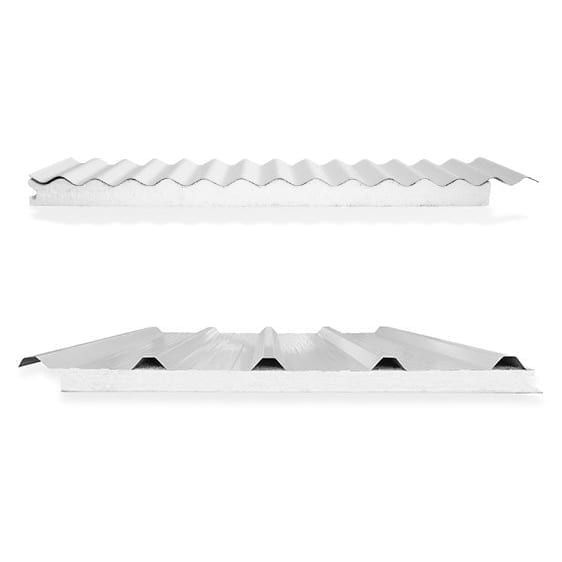 A white roof is shown from two different angles on a white background.