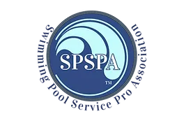 Logo of the Swimming Pool Service Pro Association (SPSPA) in blue and white.