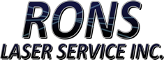 Rons Laser Service Inc. logo in bold blue and black text