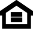 Black house silhouette with a two-pane window.