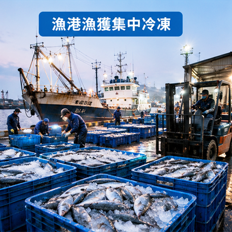 漁港漁獲集中冷凍
