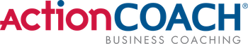 A blue and red logo for actioncoach business coaching
