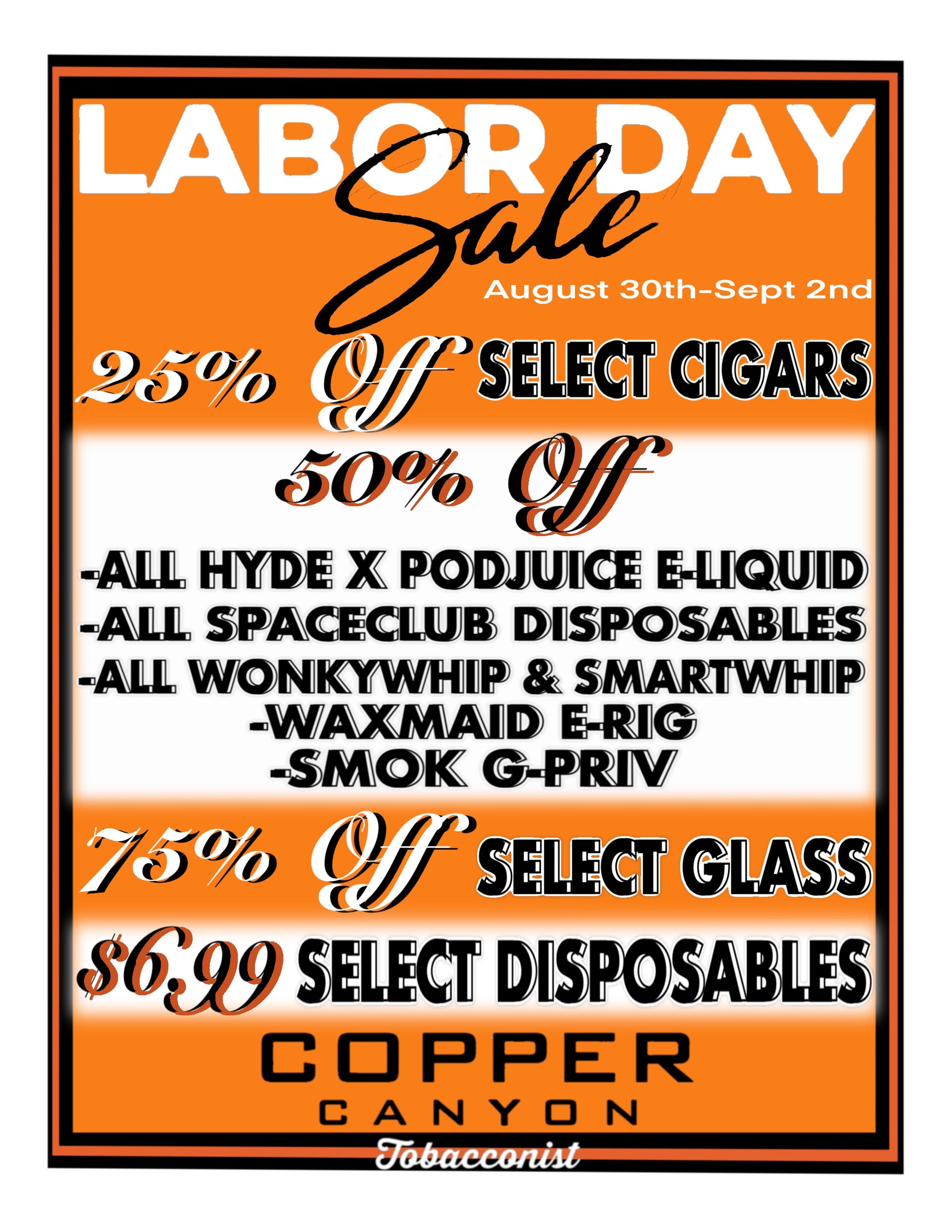 Copper Canyon Labor Day Sales