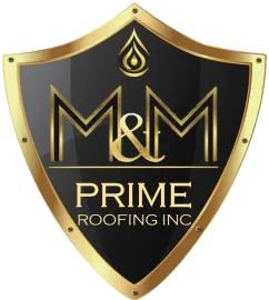 M&M Prime Roofing Inc. logo in black and gold