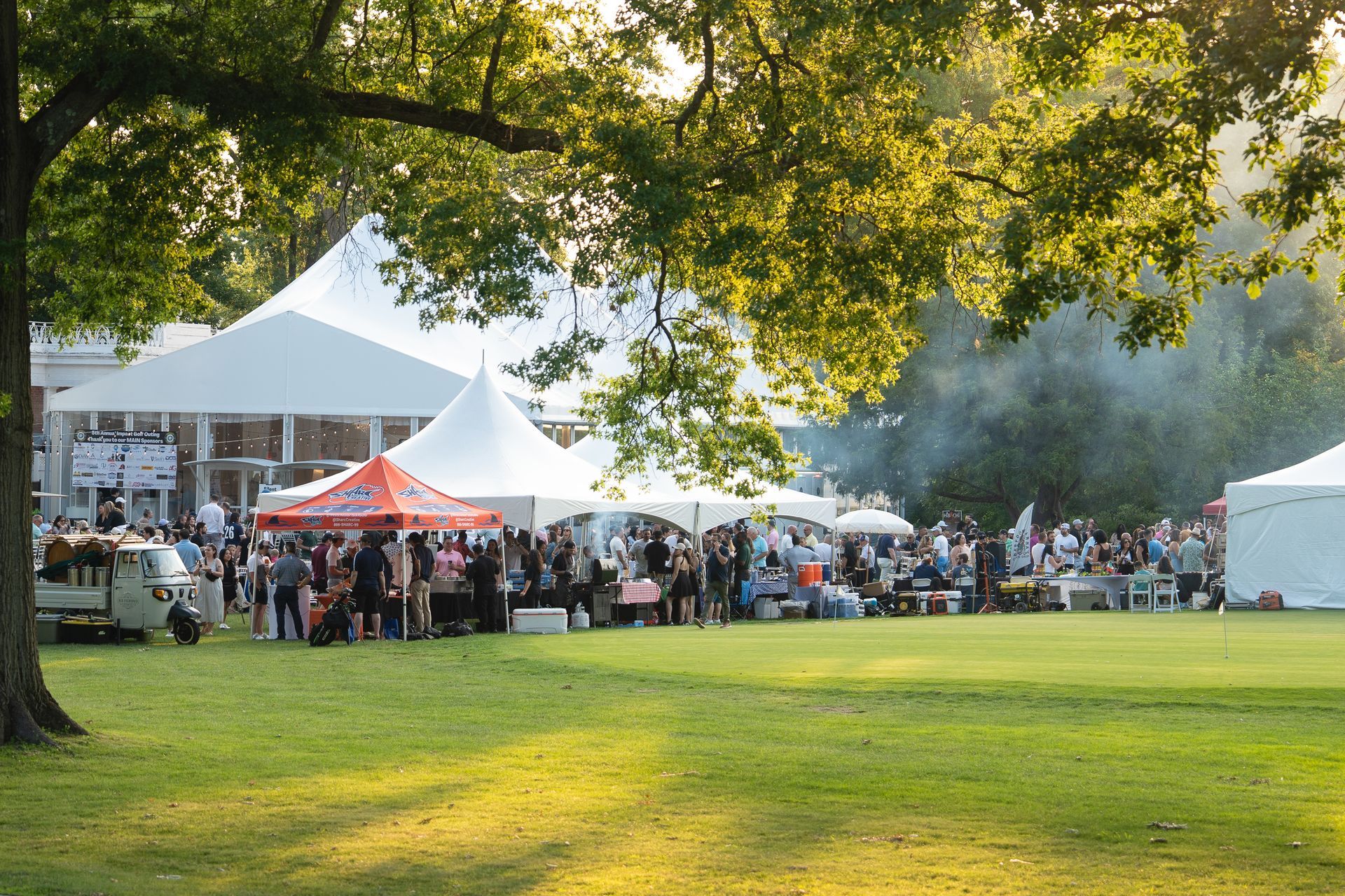 Brand details and event atmosphere captured at a corporate gathering
