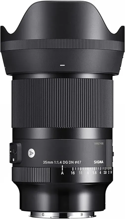 A close up of a camera lens on a white background.