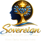 Gold and blue profile logo with tree inside head, &ldquo;Sovereign Life Solutions&rdquo; text beneath