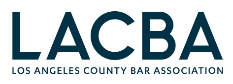 LACBA logo in dark blue with “Los Angeles County Bar Association” beneath it