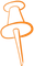 Orange pushpin.