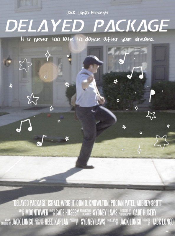 Movie poster: A mail carrier dances in front of a house. Text overlay reads