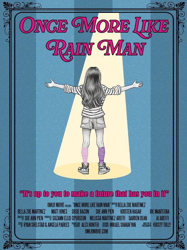 Movie poster: Girl with arms outstretched under spotlight. Title: 
