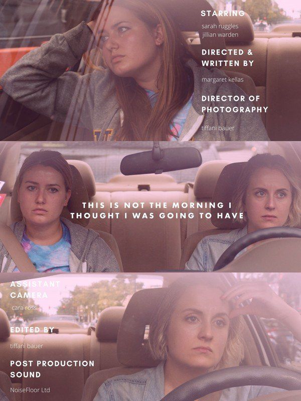 Movie poster with women in a car, looking frustrated. Text includes credits and