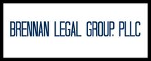 Brennan Legal Group, PLLC, blue text on a white rectangle with a black border.