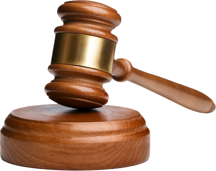 Wooden gavel on a circular base, used for making rulings in court or auctions.