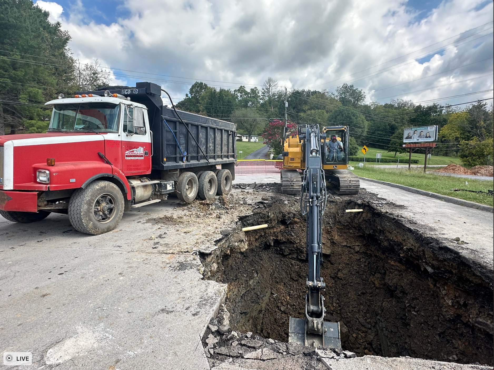 Petroleum Tank Excavation through thick asphalt.