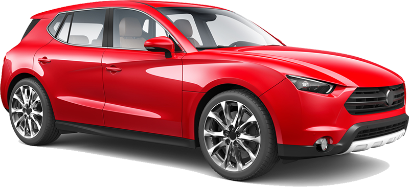 Red SUV on white background