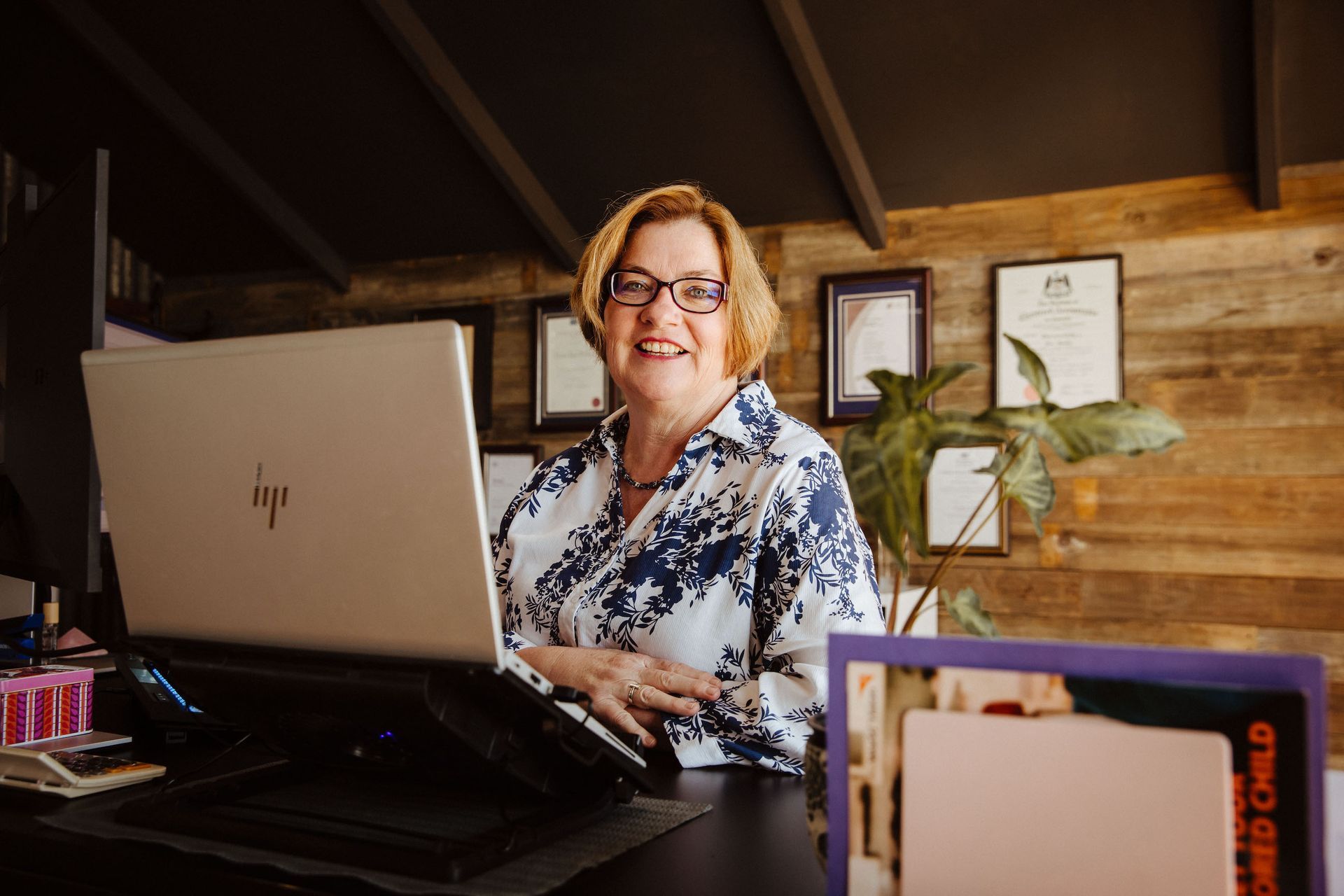 Jane Sitting At Desk With Laptop — Catalyst Accounting & Tax in Warwick, QLD