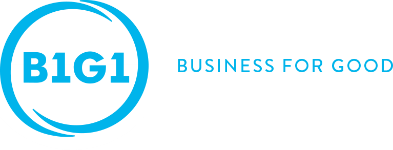 The Logo for B1g1 Business for Good Is Blue and White — Catalyst Accounting & Tax in Warwick, QLD
