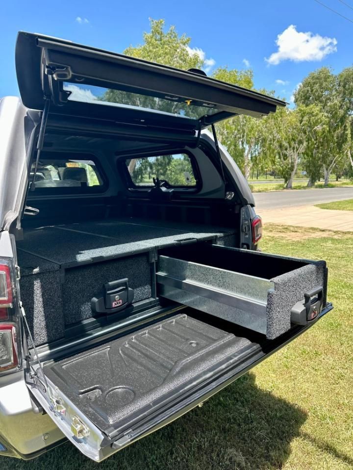 The Back of a Truck With the Trunk Open and a Drawer in It — Emerald 4x4 in Emerald, QLD