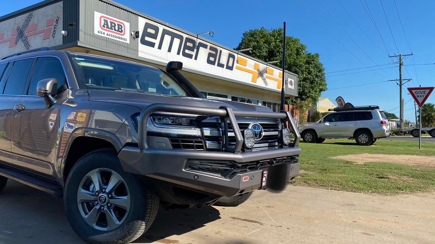 A Truck is Parked in Front of a Building That Says Emerald — Emerald 4x4 in Emerald, QLD