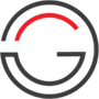 A black and red circle with a letter g inside of it.