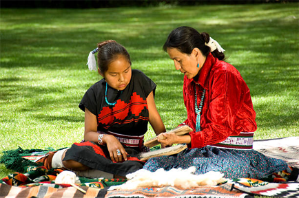 Two girls in the grass