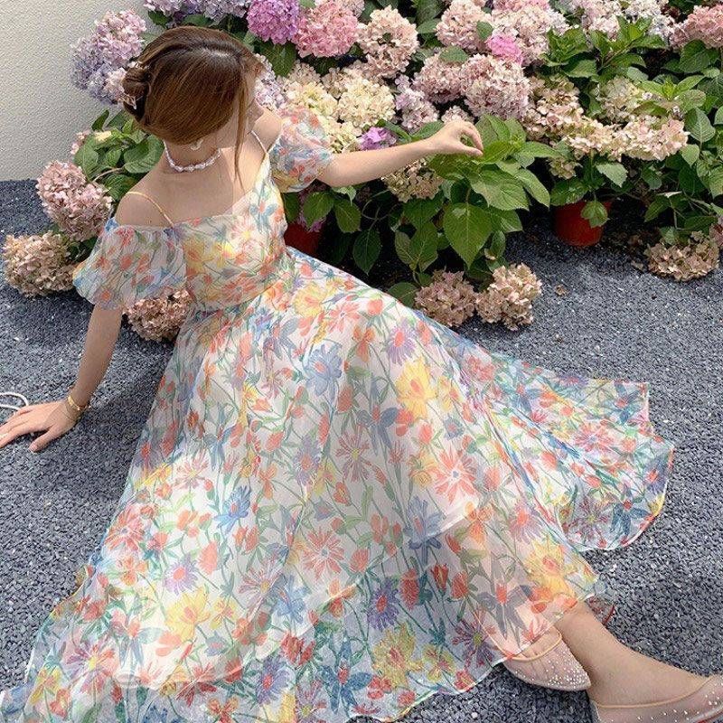 初戀泡泡碎花洋裝 洋裝 禮服 晚禮服 婚禮 派對洋裝 女裝 女裙 長裙 長洋