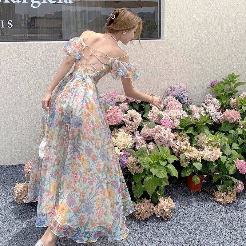 初戀泡泡碎花洋裝 洋裝 禮服 晚禮服 婚禮 派對洋裝 女裝 女裙 長裙 長洋