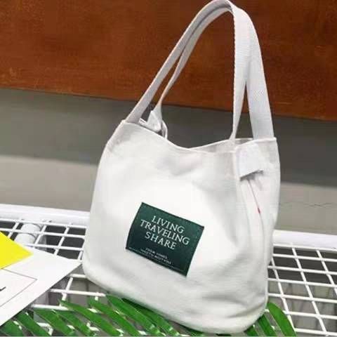 小清新百搭休閒簡約帆布包 水桶包 單肩包 手提包  購物袋 母嬰袋