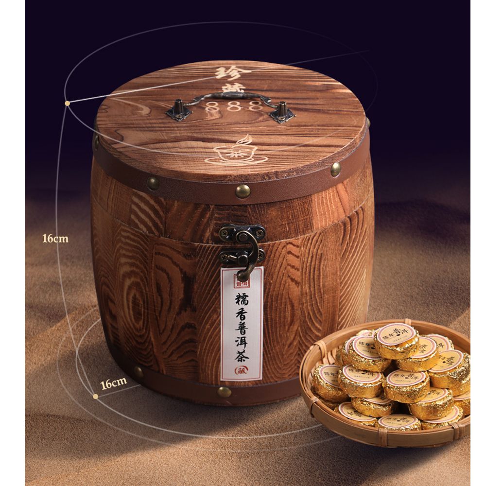 謝媽食品 開店愛用 雲南老樹 600g 普洱茶 禮盒 木桶 茶葉 雲南茶葉 泡茶 Yunnan Old Tree Pu-erh Tea 600g Gift Box, Wooden Barrel, Tea Leaves, Yunnan Tea, Brewing Instructions