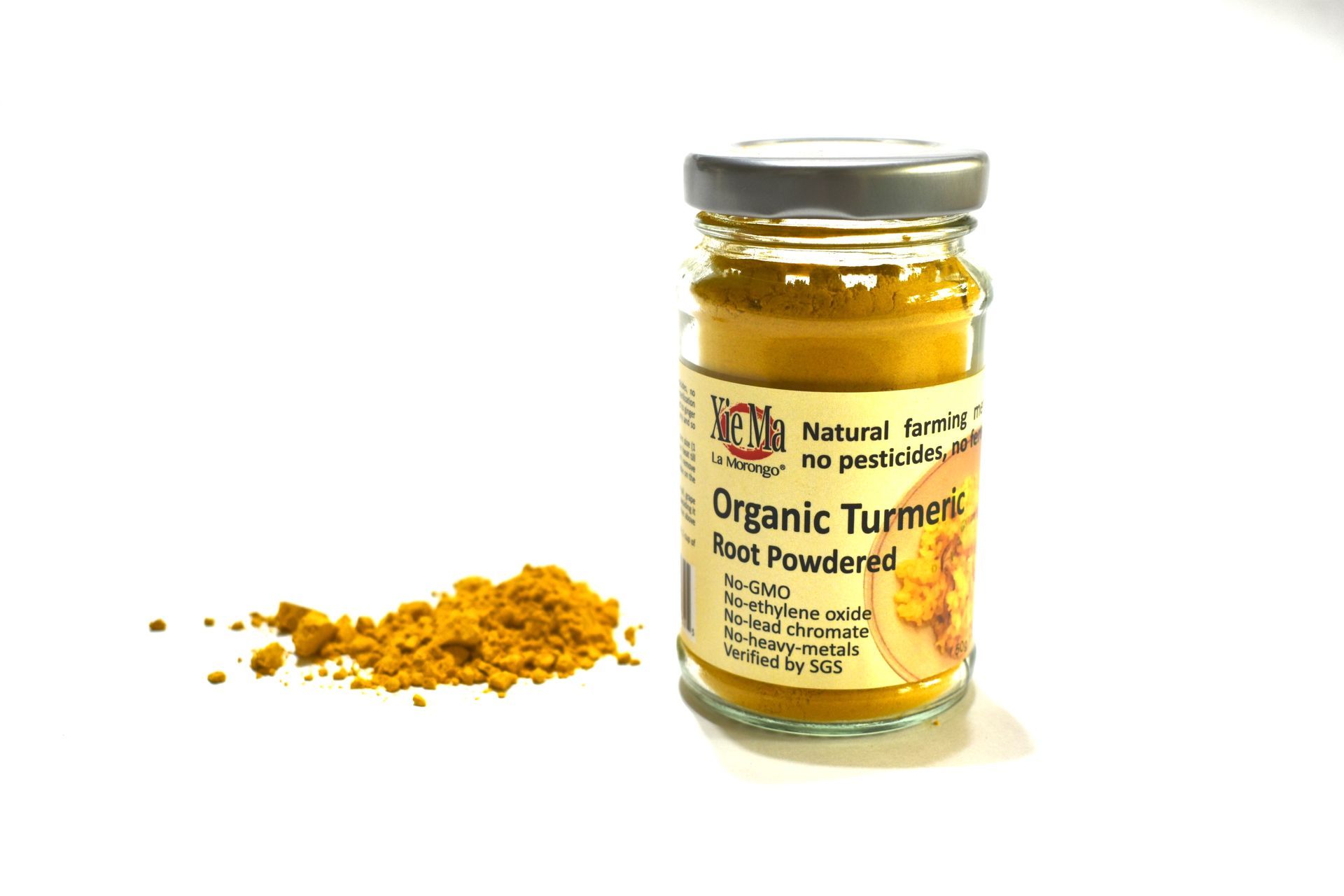 謝媽食品 外銷美國 有機農法 上品薑黃粉 一瓶 50g Xie Ma Foods – Premium Turmeric Powder (Organic Farming Method) – Exported to the U.S. – 50g per bottle