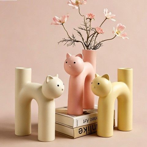 療癒貓咪管型花器 Cute Cat Tube Vase