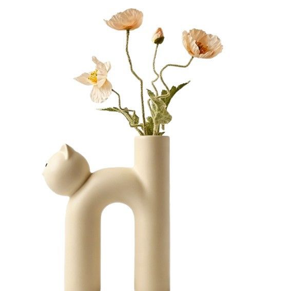 療癒貓咪管型花器 Cute Cat Tube Vase