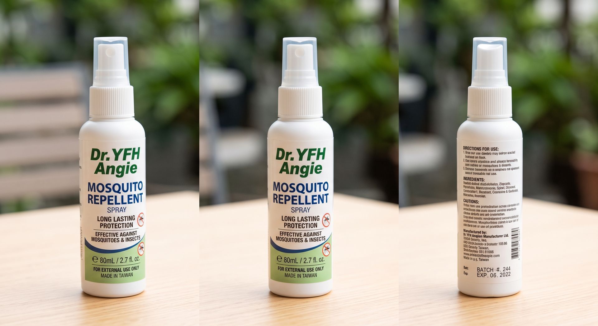 Dr. YFH Angie 達特安琪 [預購中預計2030年出貨歡迎預訂] 植物精油 防蚊液 每瓶80mL [Pre-orders welcome, estimated shipping in 2030] Plant-based essential oil mosquito repellent, 80mL per bottle.
