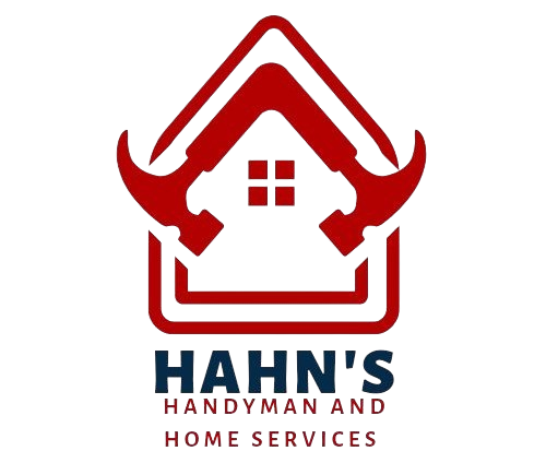 Red house-shaped logo with tools and text “Hahn’s Handyman and Home Services”