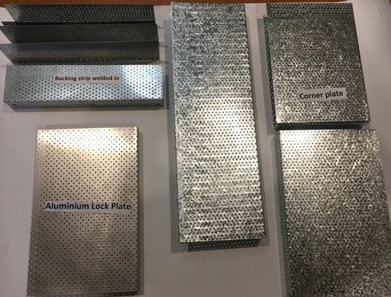 Alluminium lock plate, corner plate