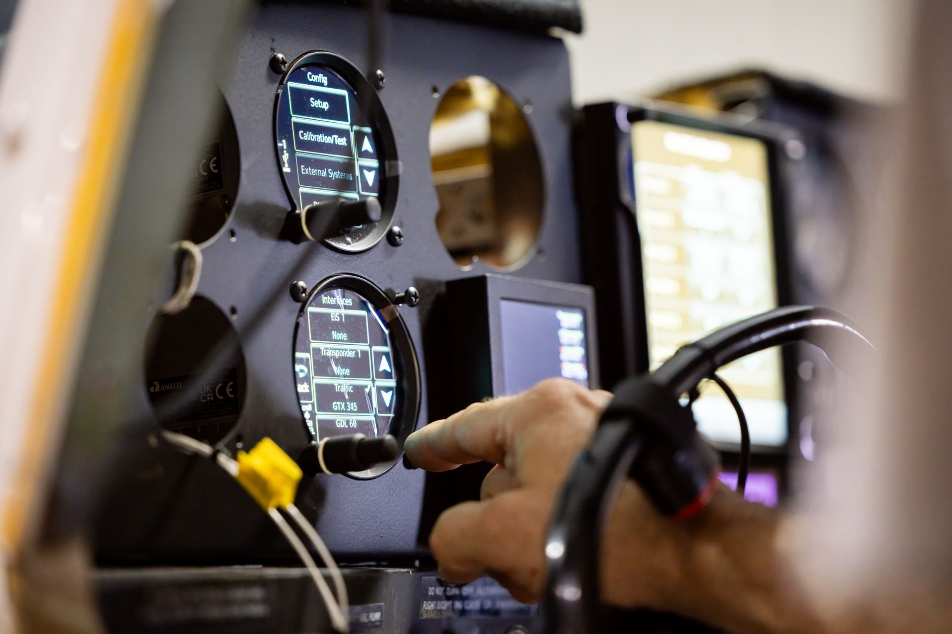 Cockpit interior with Garmin flight deck displays