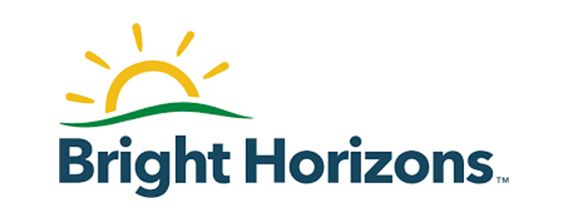 Bright Horizons logo: sun over green wave, blue text.