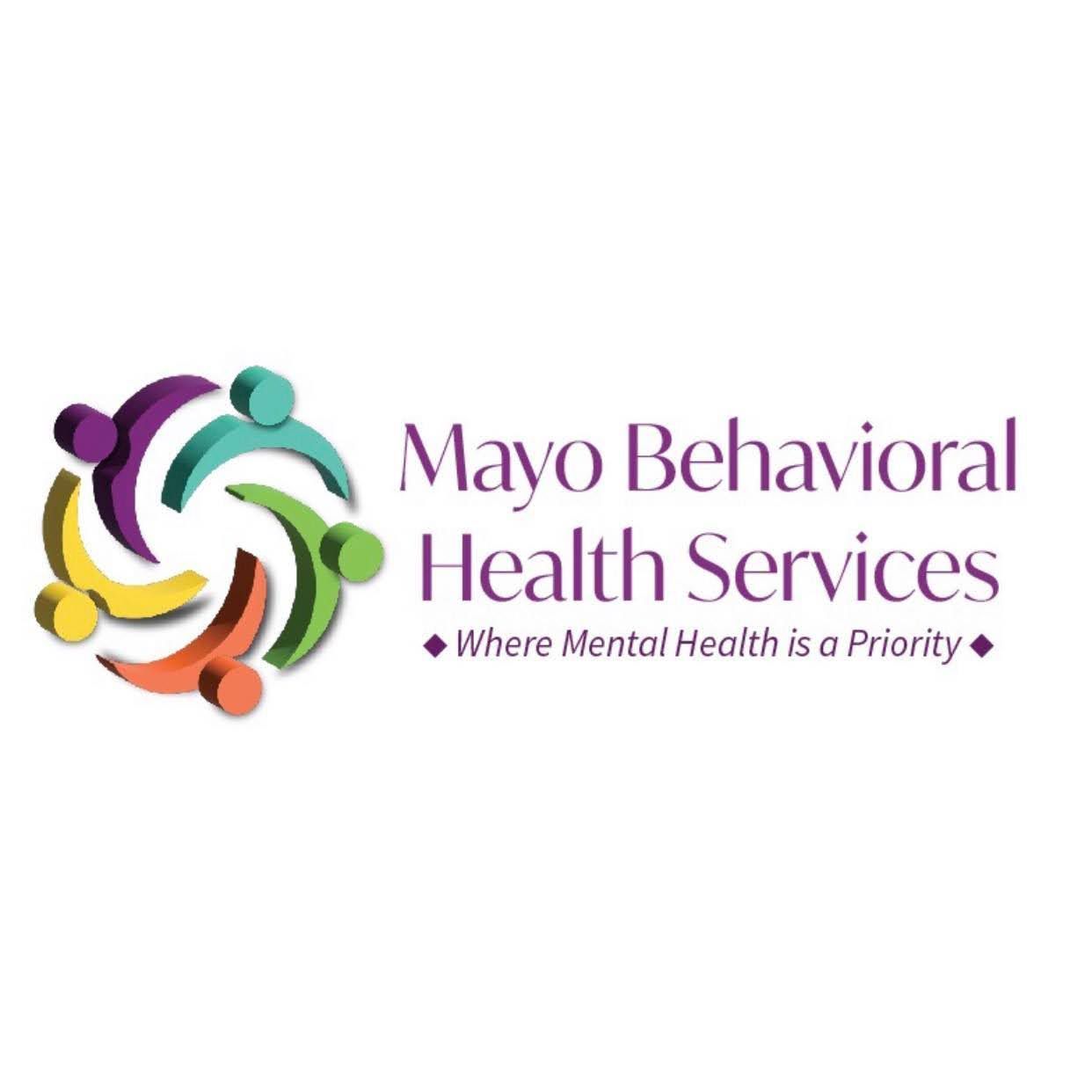 Logo for Mayo Behavioral Health Services: colorful figures encircling text.