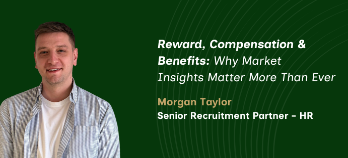 Portrait of Morgan Taylor beside text - Reward, Compensation & benefits: Why Market Insights Matter