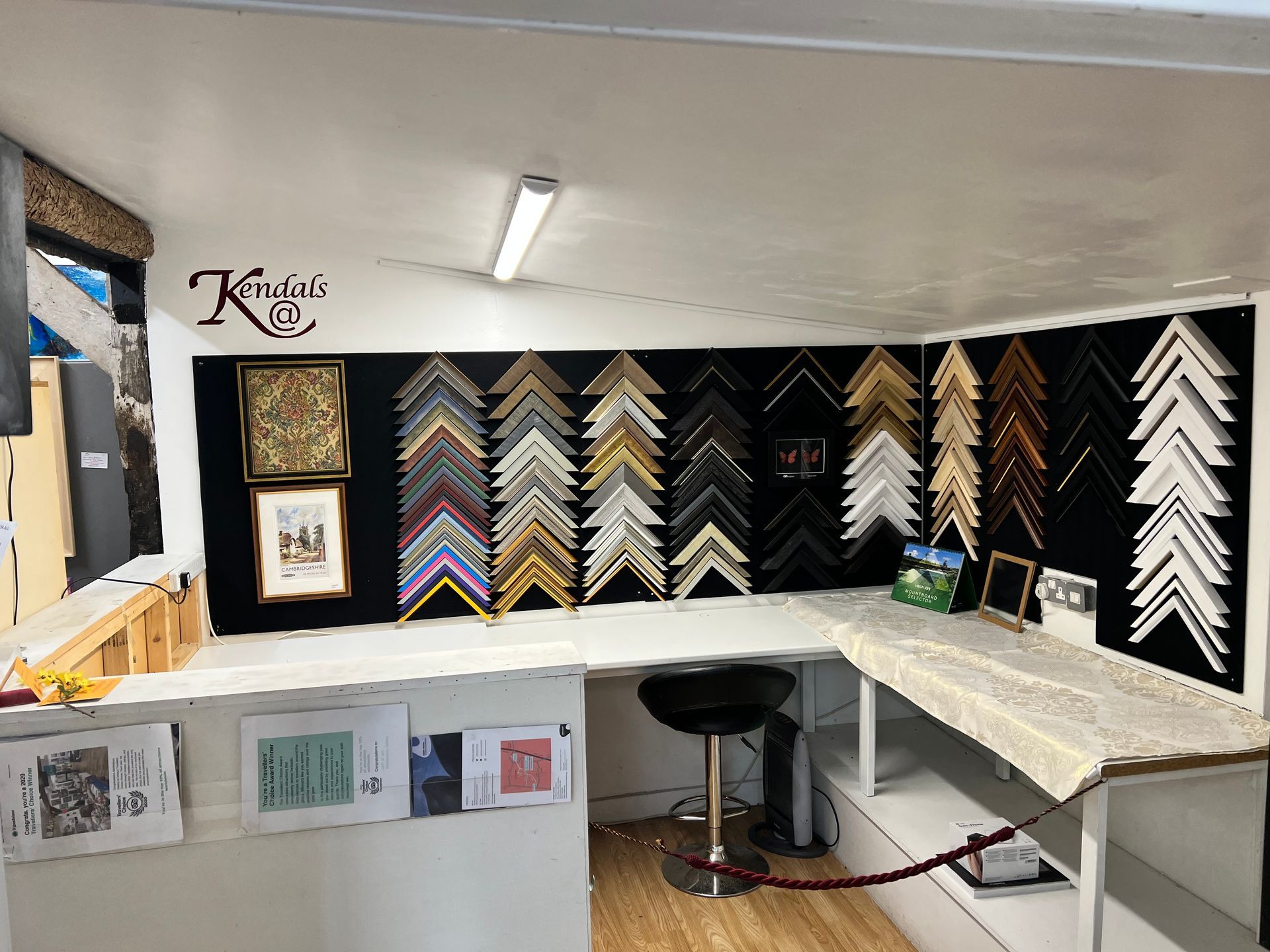 pop up shop with moulding on display