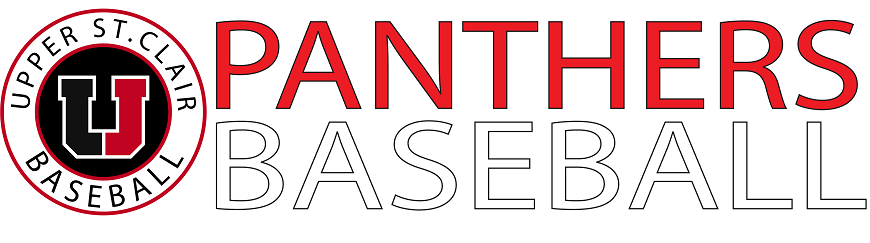 Upper St. Clair Panthers Baseball logo with red and black team emblem and text