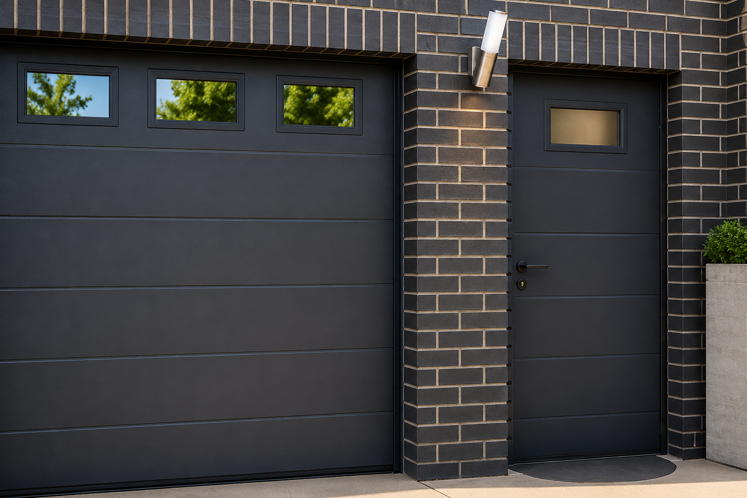 Custom glass garage door installation in Aurora CO