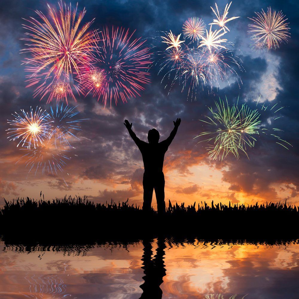 Nighttime Fireworks Display