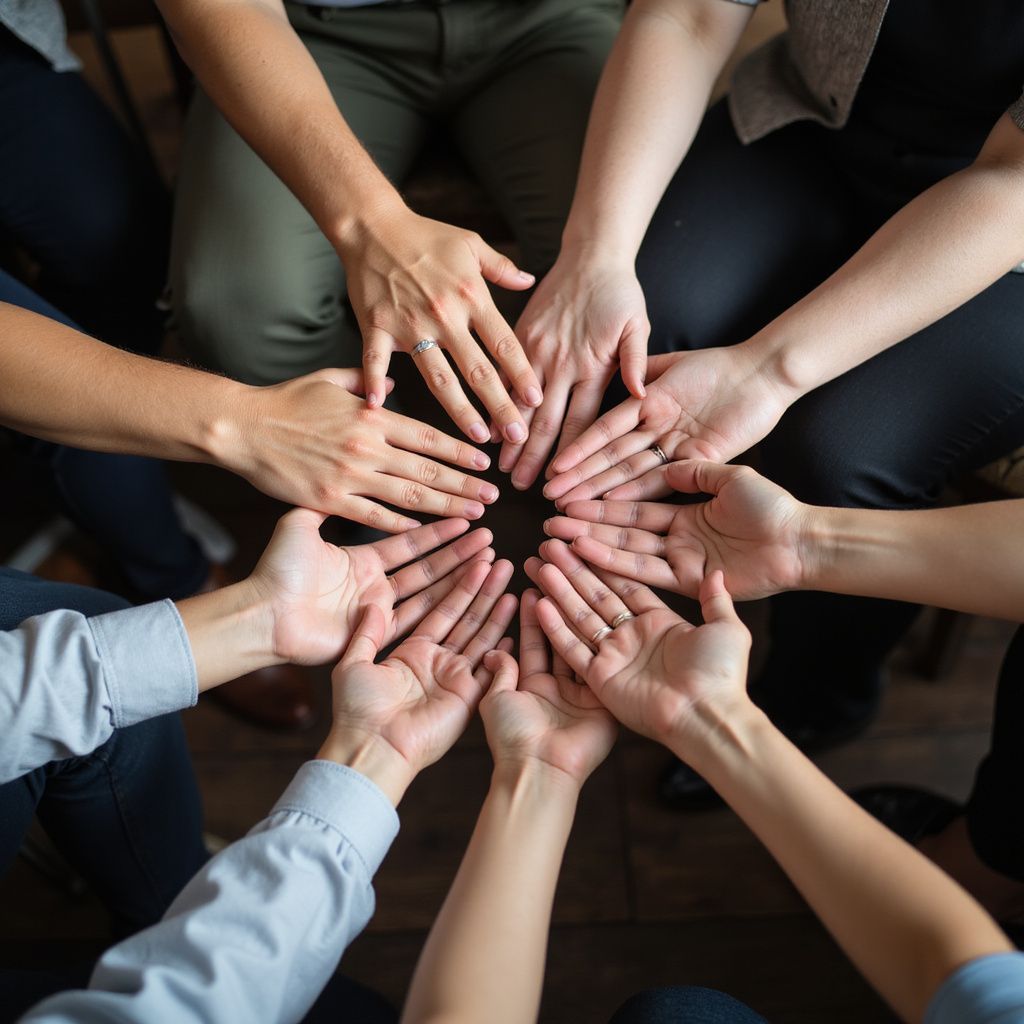 Hands in a circle