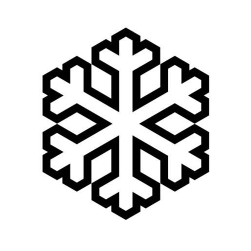 Line drawing of a snowflake.