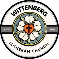 Wittenberg Lutheran Church logo with a white flower and a cross inside a heart.